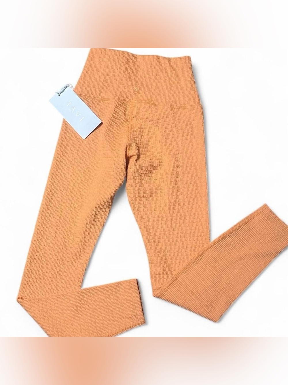 NWT $95 TAVI Active Tangerine Seersucker High Waisted 7/8 Leggings